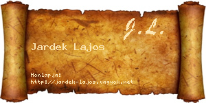 Jardek Lajos névjegykártya